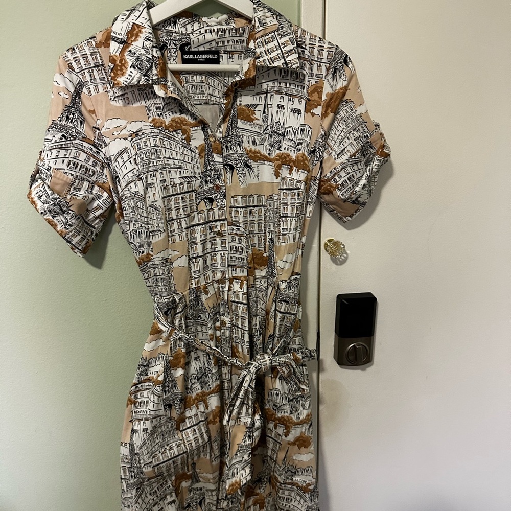 Karl Lagerfeld Architectural Print Dress